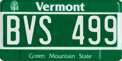 VT license plate BVS499