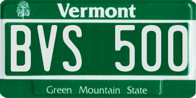 VT license plate BVS500