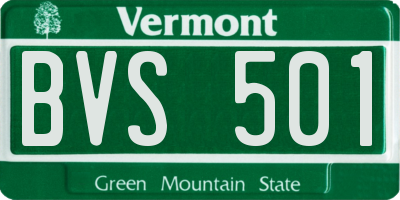 VT license plate BVS501
