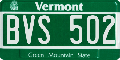 VT license plate BVS502