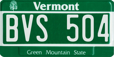 VT license plate BVS504