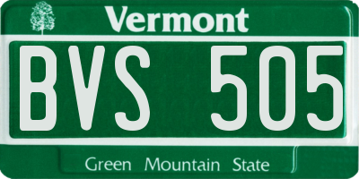VT license plate BVS505