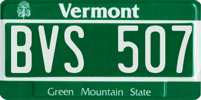 VT license plate BVS507