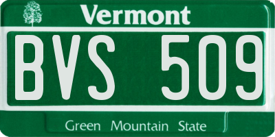 VT license plate BVS509