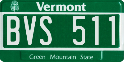 VT license plate BVS511