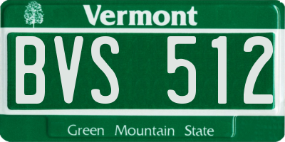 VT license plate BVS512