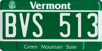VT license plate BVS513