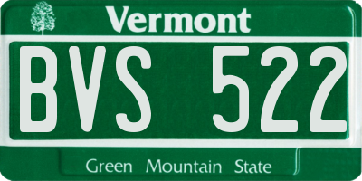 VT license plate BVS522