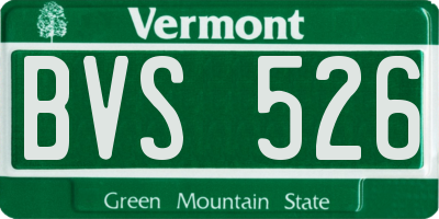 VT license plate BVS526
