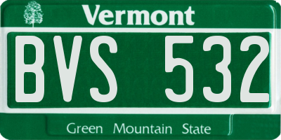 VT license plate BVS532