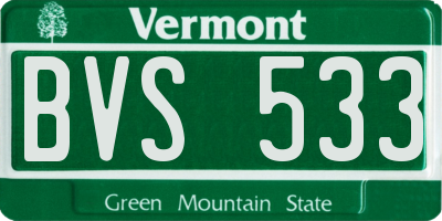 VT license plate BVS533