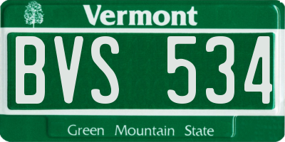 VT license plate BVS534