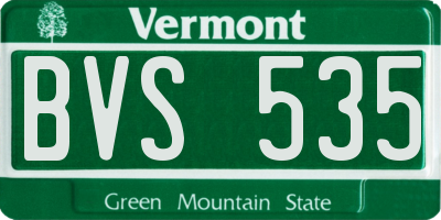 VT license plate BVS535