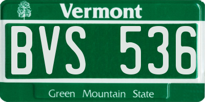 VT license plate BVS536
