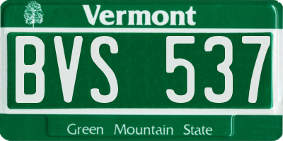 VT license plate BVS537