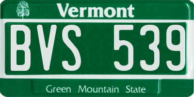 VT license plate BVS539