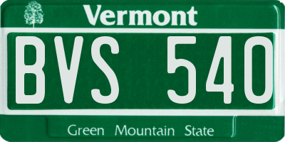 VT license plate BVS540