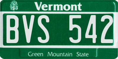 VT license plate BVS542