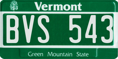 VT license plate BVS543