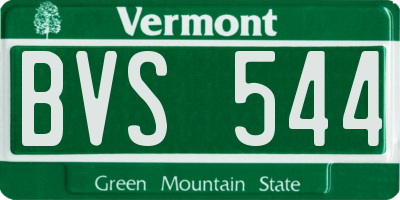 VT license plate BVS544
