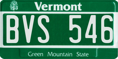 VT license plate BVS546