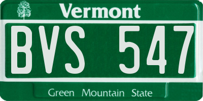 VT license plate BVS547