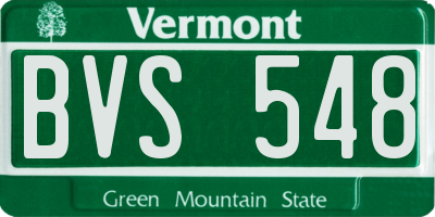 VT license plate BVS548
