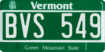 VT license plate BVS549