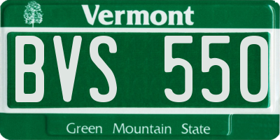VT license plate BVS550