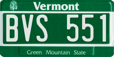 VT license plate BVS551