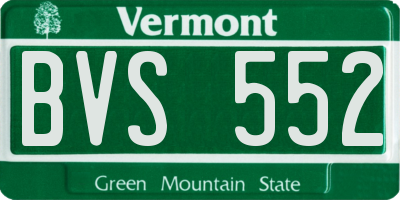 VT license plate BVS552