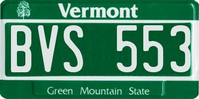 VT license plate BVS553