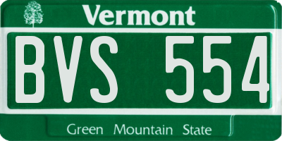 VT license plate BVS554