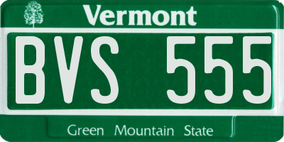 VT license plate BVS555