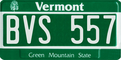 VT license plate BVS557