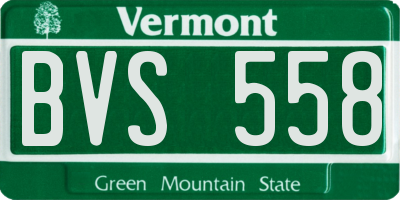VT license plate BVS558