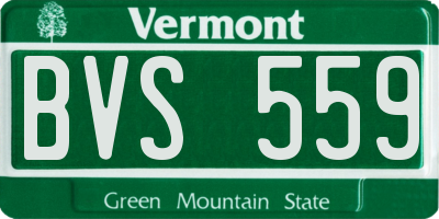 VT license plate BVS559