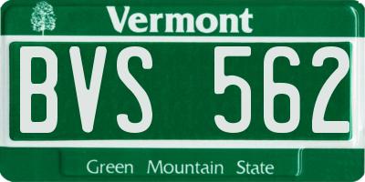 VT license plate BVS562