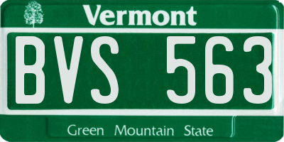 VT license plate BVS563