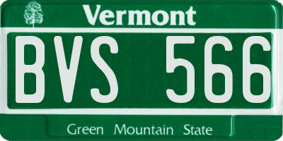 VT license plate BVS566