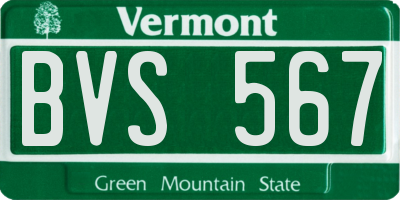 VT license plate BVS567