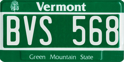 VT license plate BVS568
