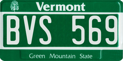 VT license plate BVS569