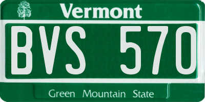 VT license plate BVS570
