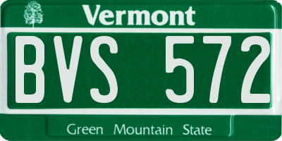VT license plate BVS572