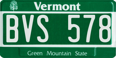 VT license plate BVS578