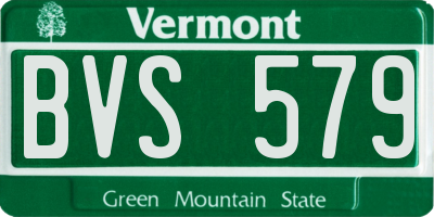 VT license plate BVS579