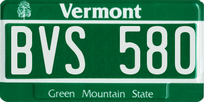 VT license plate BVS580