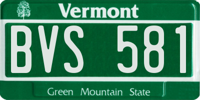 VT license plate BVS581