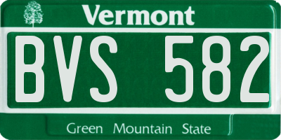 VT license plate BVS582